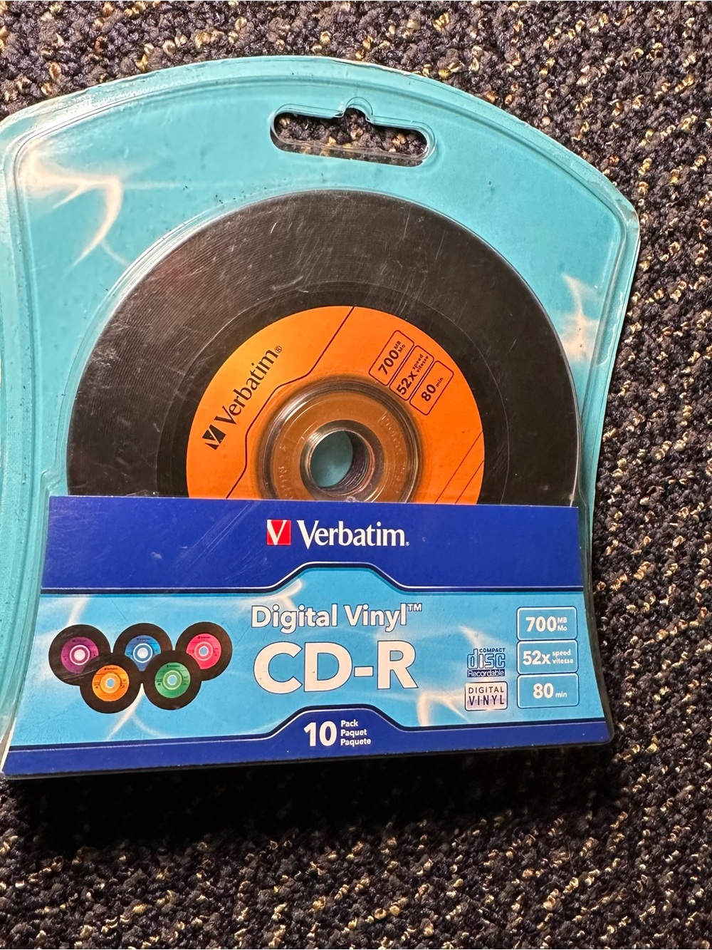 Verbatim Digital Vinyl CD-R 10-Pack in Black and Orange